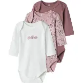 Name it Body l/ä - Noos - NbfBody - 3er-Pack - Grape Shake - - 56 - Body L/Ä