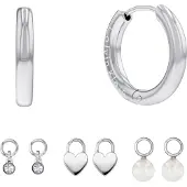 Calvin Klein 35700001 Damen-Ohrringe Creolen Set mit 3 Einhängern Edelstahl