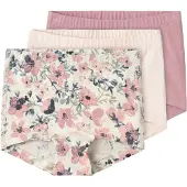 Name it Boxershorts "NMFTIGHTS 3P NOSTALGIA FLOWER NOOS", Mädchen, Gr. 104, rosa (nostalgia rose), Jersey, Obermaterial: 95% Baumwolle, 5% Elasthan, bedruckt, eng, Unterhosen Boxershorts