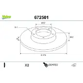 Valeo Bremsscheibe COATED 672501