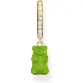 Thomas Sabo CR726-414-6 Einzel-Creole Ohrring vergoldet mit grünem Goldbären