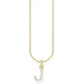 Thomas Sabo KE2249-414-14-L45V Damen-Kette mit Buchstaben-Anhänger J Goldfarben