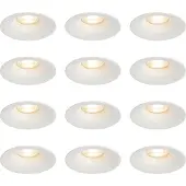 QAZQA - Modern Set mit 12 weißen GU10 Einbaustrahlern 50 mm - Gijs I Wohnzimmer I Schlafzimmer - Aluminium Rund - LED geeignet GU10