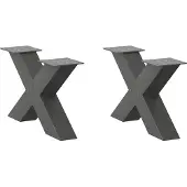 vidaXL Couchtischbeine X-Form 2 Stk. Anthrazit 50x(30-31) cm Stahl