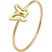 Elli Ring 925 Sterling Silber Schmetterling in Gold | Gr.: 56