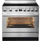 Smeg CPF9IPAN Elektroherd, Schwarz, 115 l Volumen, 89,8 cm Breite, +, Ober-/Unterhitze + Umluft, 5 Kochfelder, Hitzeschutz-TÃ1/4r, Selbstreinigungsfunktion, Display