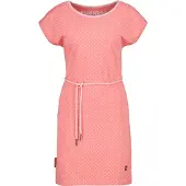 Alife & Kickin Blusenkleid , Damen, Gr. XS, Normalgrößen, rosa (peach), 65% Baumwolle, 35% Polyester, Rundhals, Kleider Blusenkleid