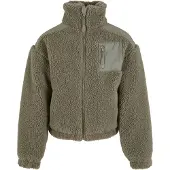 Urban Classics Mädchenjacke, Sherpa-Mix, hellgrün - Größe 146/152