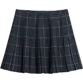 Superdry für Damen. W7210205A Vintage-Faltenrock kariert marineblau (S), Schwarz, Lässig, Polyester