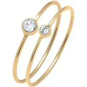 Elli Ring Set Basic Trend Kristalle 925 Silber Elli Gold