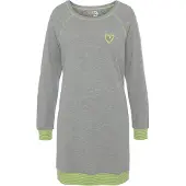 Vivance Nachthemd mehrfarbig Gr. 32/34 für Damen. Rundhals und Druck, Kontrastnähte, Kontraststreifen. Loose Fit. Nachhaltig.