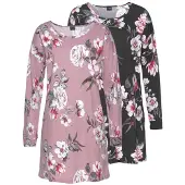 Vivance DREAMS Sleepshirt in mauve + schwarz | Gr.: 32/34