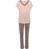LASCANA Pyjama Set, 2 tlg. mit gemusterten Details