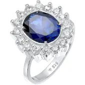 Elli Ring Cocktailring Saphirblau Royal Zirkonia 925 Silber Elli Blau