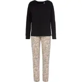 Vivance Pyjama mehrfarbig Gr. 32/34 für Damen. Rundhals und Allover-Druck. Loose Fit. Nachhaltig.