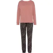 Vivance Pyjama mehrfarbig Gr. 32/34 für Damen. Rundhals und Allover-Druck. Loose Fit. Nachhaltig.
