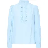 B.young Kurzarmbluse "Damen Kurzarm-Bluse BYFENJA", Damen, Gr. 42, blau (angel falls), Obermaterial: 65% Viskose CV. 35% Polyester PES., Blusen Kurzarmbluse
