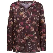 Goldner Druckbluse in Satinqualität in dunkelrot / gemustert | Gr.: 46
