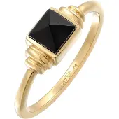 Elli Ring 925 Sterling Silber Viereck in Gold | Gr.: 54