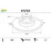 Valeo Bremsscheibe COATED 672723