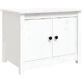 vidaXL Couchtisch Weiß 71x49x55 cm Massivholz Kiefer