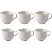 Villeroy & Boch Tasse "Kaffeetassen Afina 150 ml 6er Set weiß", weiß, Porzellan, Trinkgefäße, Tasse