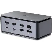 Lindy 43372, Andocken, USB4, 100 W, 3,5 mm, 1000 Mbit/s, Anthrazit