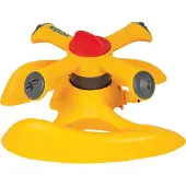 Hozelock Rundsprinkler Plus 254 m², Rotierender Wassersprenger, 254 m², Grau, Gelb
