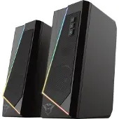 Trust Gaming Lautsprecher für PC GXT 609 Zoxa - Computer Boxen, Lautsprecherset mit 6 Verschiedene RGB Beleuchtungsarten, Stromversorgung über USB, 12W, PC/Laptop - Schwarz