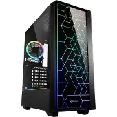 Sharkoon RGB LIT 100, Midi Tower, PC, Schwarz, ATX, micro ATX, Mini-ITX, Blau, Grün, Rot, Taschenlüfter, Vorderseite