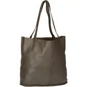 Greenburry Shopper Leder 43x31cm Handtasche "Carmen" Schultertasche oliv