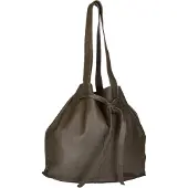 Greenburry Shopper Leder 37x32cm Beuteltasche "Eva" Schultertasche oliv