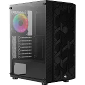 Aerocool Hive-G-BK-v3, Midi Tower, PC, Schwarz, ATX, micro ATX, Mini-ITX, Acrylnitril-Butadien-Styrol (ABS), SPCC, 15,7 cm