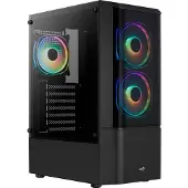 Aerocool Quantum, Midi Tower, PC, Schwarz, ATX, micro ATX, Mini-ITX, Acrylnitril-Butadien-Styrol (ABS), SPCC, Multi