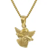 Trendor 35820 Kinder-Anhänger Engel 333 Gold mit goldplattierter Halskette