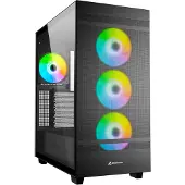 Sharkoon REBEL C50 RGB ATX, Full Tower, PC, Schwarz, ATX, micro ATX, Mini-ITX, Metall, Gehärtetes Glas, Multi