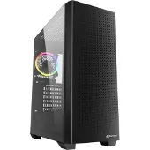 Sharkoon VS9 RGB, Midi Tower, PC, Schwarz, ATX, micro ATX, Mini-ATX, Heimbüro, 15,8 cm