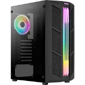 Aerocool Prime-G-BK-v2, Midi Tower, PC, Schwarz, ATX, micro ATX, Mini-ITX, Acrylnitril-Butadien-Styrol (ABS), SPCC, Blau, Grün, Rot