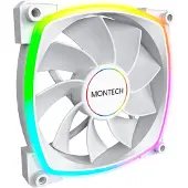 Montech RX140 PWM WH - Reverse - Gehäuselüfter - 140mm - Weiß mit RGB LED - 28 dBA