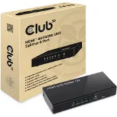 Club 3D CLUB3D HDMI 4K@60Hz UHD Splitter AC Power 4 ports, HDMI, 2.0a, 4096 x 2160 Pixel, Schwarz, Metall, 60 Hz