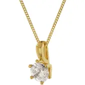 Trendor 68696 Damen-Kette 925 Silber Goldplattiert Zirkonia Ø 6,5 mm