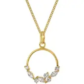 Trendor 68722 Damen-Kette 925 Silber Goldplattiert mit Zirkonias