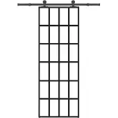 vidaXL Schiebetür mit Beschlag 76x205 cm ESG-Glas & Aluminium