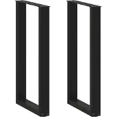vidaXL Bartischbeine U-Form 2 Stk. Schwarz 50x(90-91) cm Stahl