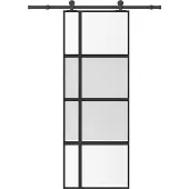 vidaXL Schiebetür mit Beschlag 76x205 cm Hartglas & Aluminium