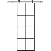vidaXL Schiebetür mit Beschlag 76x205 cm ESG-Glas & Aluminium