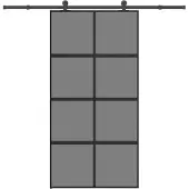 vidaXL Schiebetür mit Beschlag 102,5x205 cm Hartglas und Aluminium