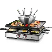 Emerio Raclette "RG-128187", 8 St. Raclettepfännchen, 2200 W, 3in1 Raclette - Grill - Fondue