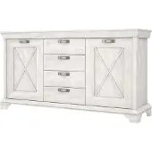Die Möbelfundgrube Sideboard mit 4 Schubladen Pinie weiß 178 cm - KASHMIR