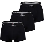 s.Oliver Herren Boxershorts, 3er Pack - Trunks, Hipsters, Baumwoll-Stretch